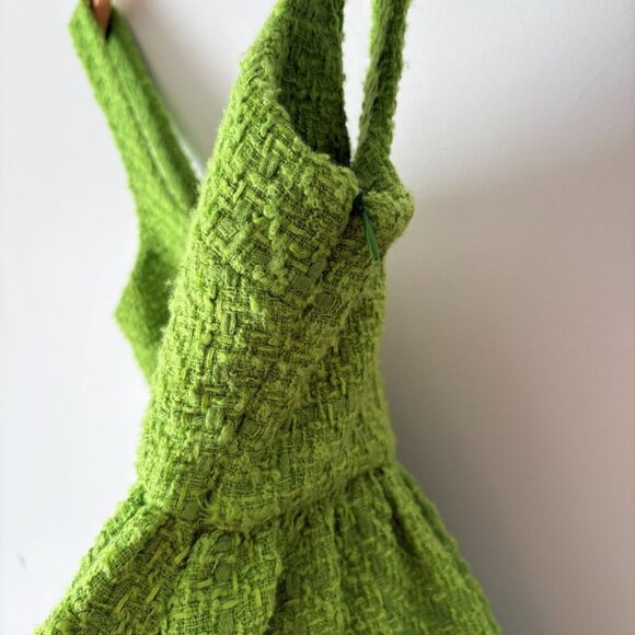 Zara Textured Weave Short Dress Bloggers Fav Green Size Medium - Picture 7 of 10